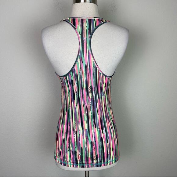 Ivivva Yellow Black Pink Abstract Strip Knit Tank Girls 14 - Picture 5 of 8